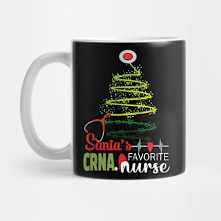 Santa's Favorite CRNA Nurse.. CRNA Nurse christmas gift Mug